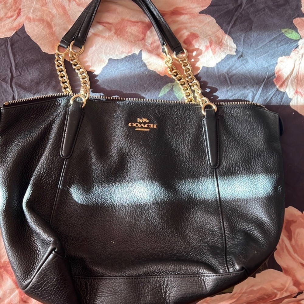 Coach leather tote bag